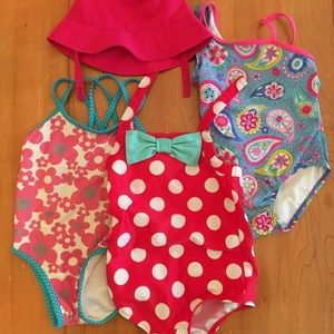 Lot of 3 swimsuits with hat